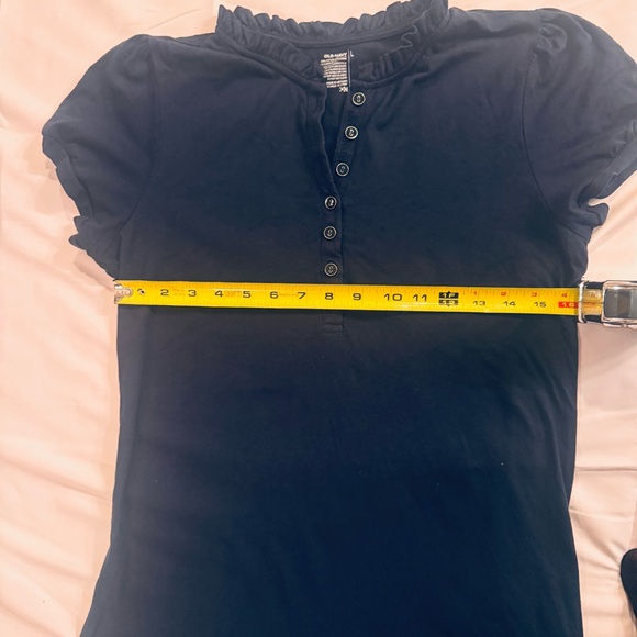 Old Navy Navy Blue Ruffle Neck Button Front Dress Size Large Casual - Picture 5 of 6